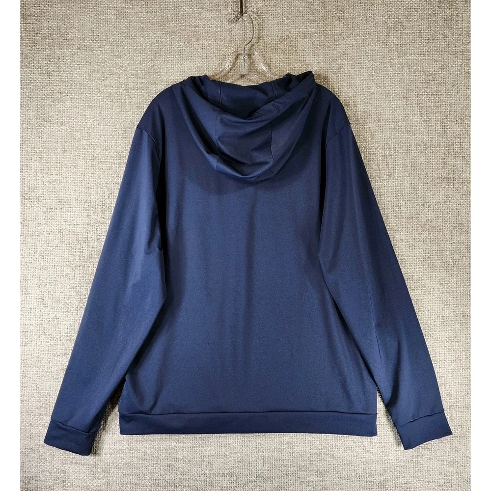 Rhone Essentials Performance Hoodie Shirt Mens‎ L Navy Pullover Midweight Nice!